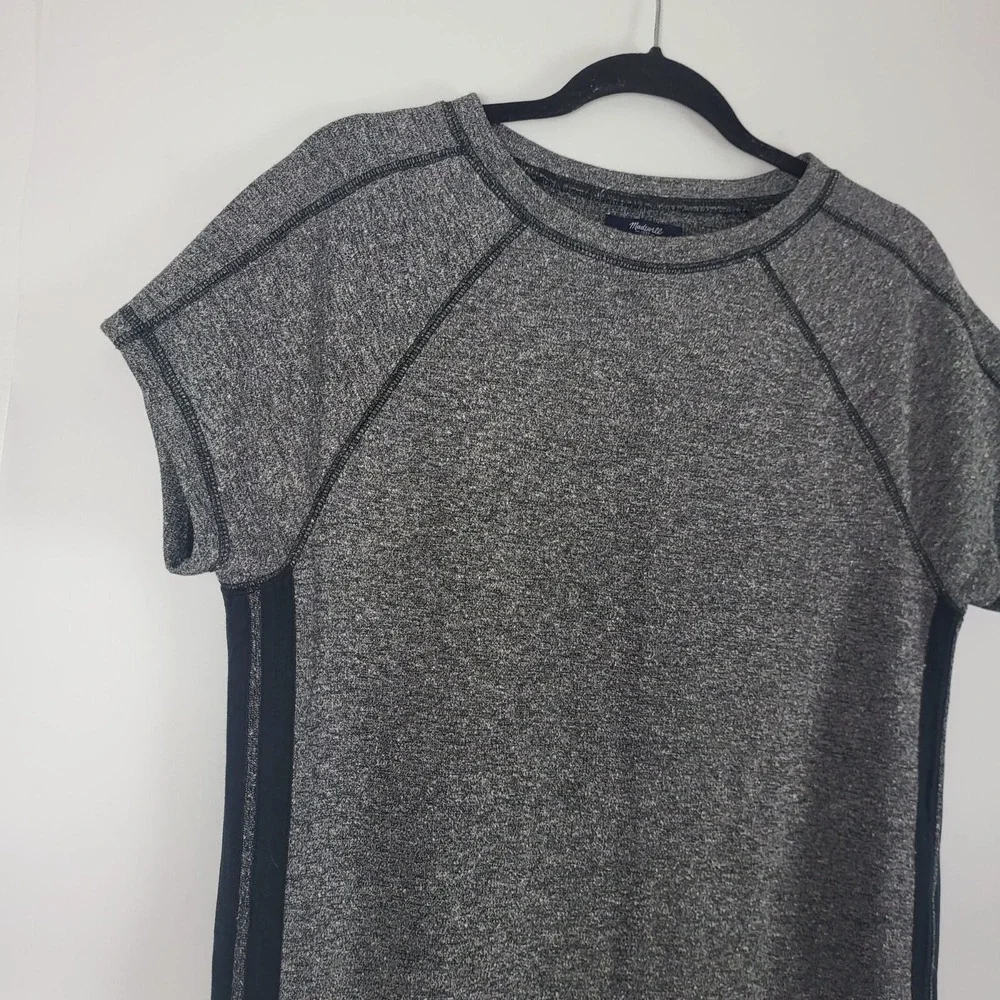 Madewell Midi Dress XS Womens Grey Short Sleeve Crew Neck Pockets Pullover - Picture 6 of 11